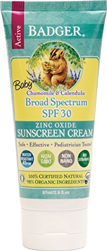Baby Sunscreen Cream by Badger - SPF 30-2.9 Ounce Tube