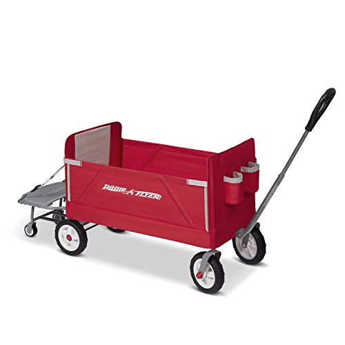 Radio Flyer 3-in-1 Folding Wagon with Cooler Caddy for Kids, Garden & Cargo (Amazon Exclusive)