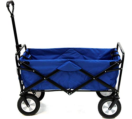 Mac Sports Collapsible Folding Outdoor Utility Wagon, Blue