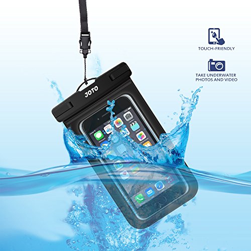 JOTO Universal Waterproof Pouch Cellphone Dry Bag Case for iPhone 12 Pro Max 11 Pro Max Xs Max XR X 8 7 6S Plus SE, Galaxy S20 Ultra S20+ S10 Plus S10e /Note 10+ 9, Pixel 4 XL up to 7' -Black
