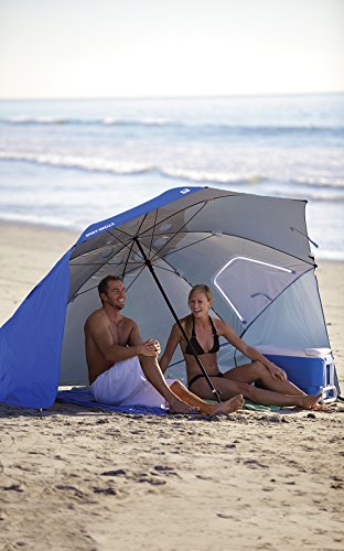 Sport-Brella Vented SPF 50+ Sun and Rain Canopy Umbrella for Beach and Sports Events (8-Foot, Blue)