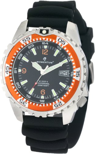 Momentum Men's 1M-DV06O1B M1 Deep 6 Orange Bezel Polyurethane Dive Watch