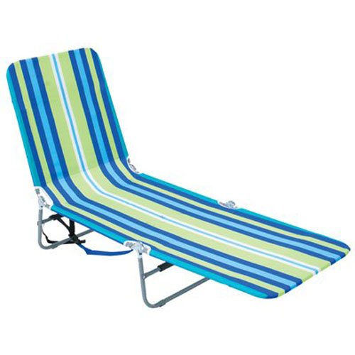 Rio Beach Portable Folding Backpack Beach Lounge Chair with Backpack Straps and Storage Pouch-Stripes
